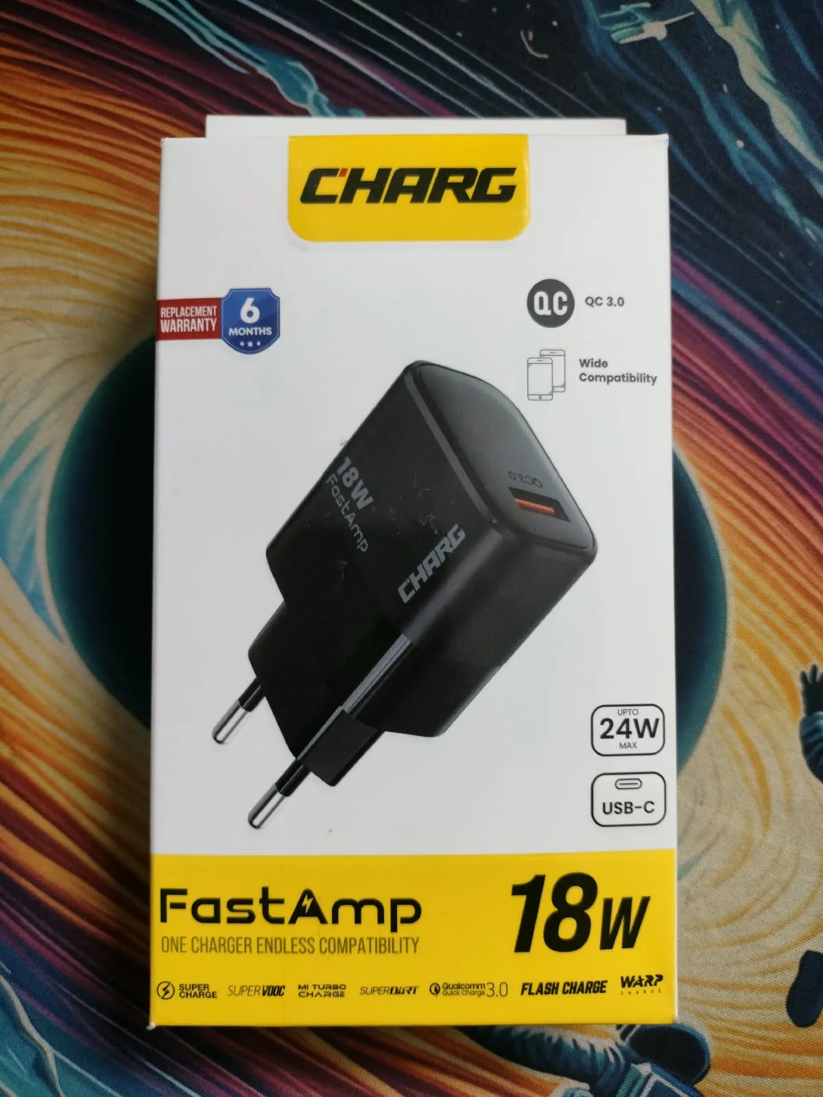 CHARG FastAmp 18W USB to Type C Charger